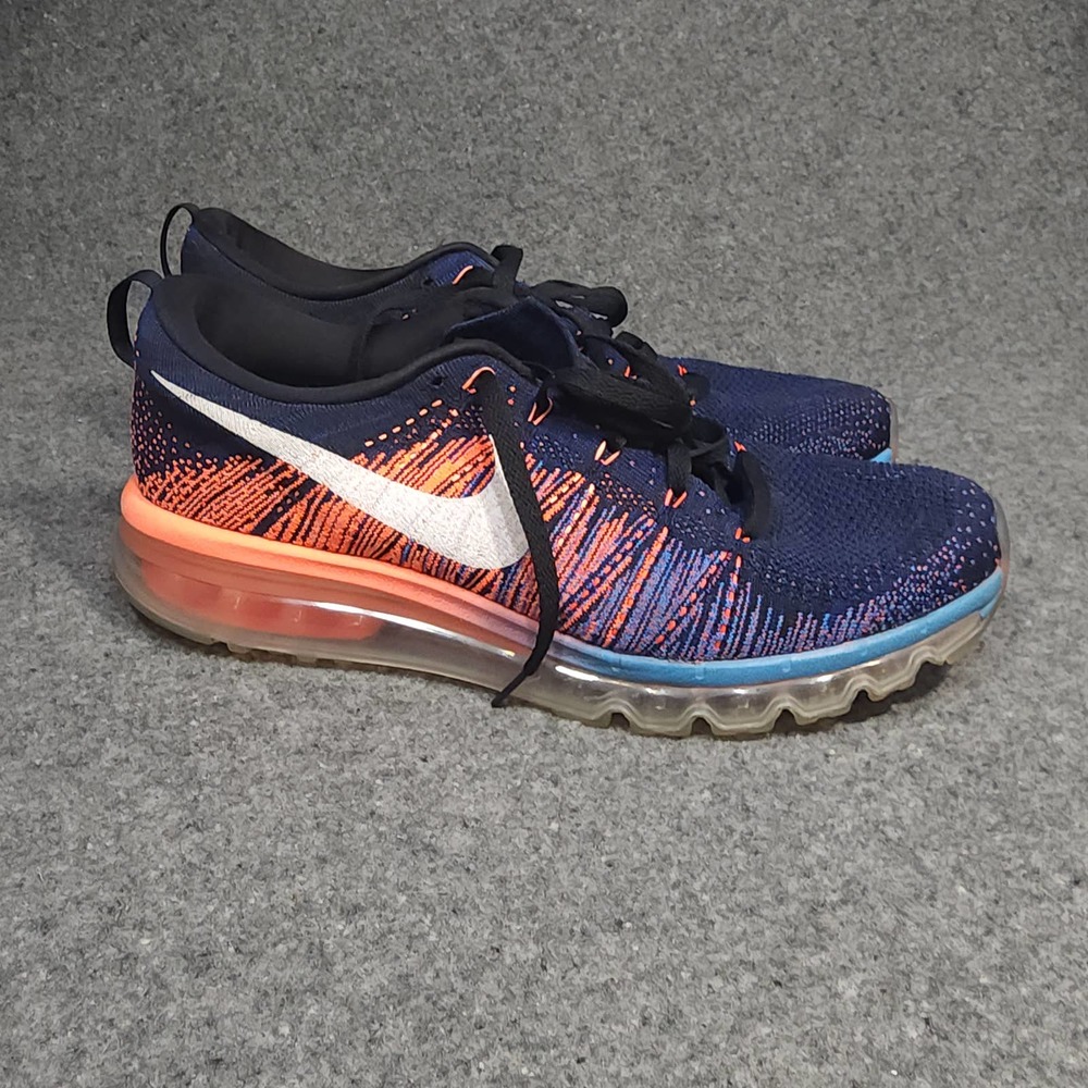 Nike Flyknit Max 'Blue Glow Bright Mango' Running Shoe 620469-008 Sz 11.5